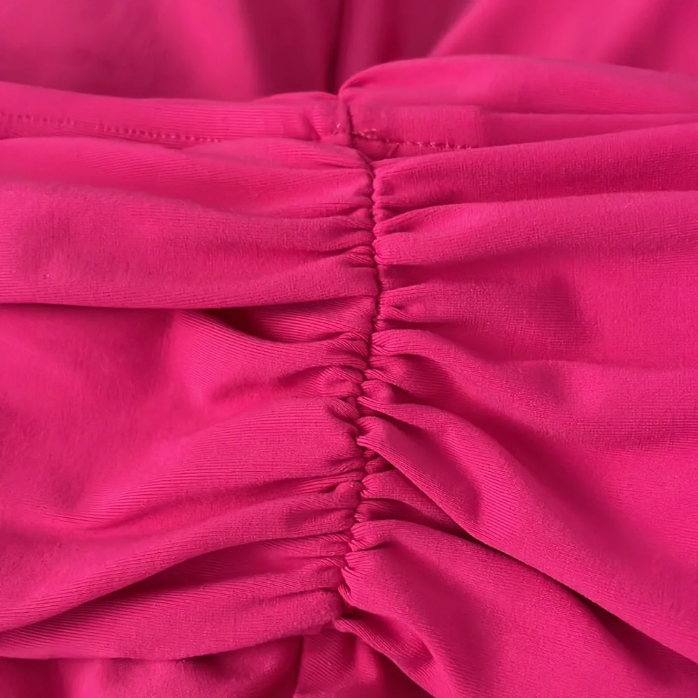 Lands End Swim Skirt Skort 10 Pink Stretch Lined Elastic Waist M BarbieCore - Picture 5 of 8